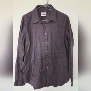Calvin Klein Gray Dress Shirt Size 17 34/35